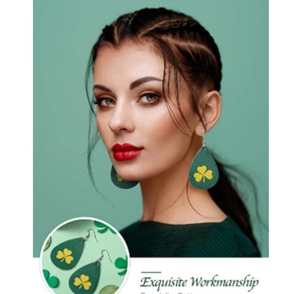 5/$25  St. Patricks Day Earrings St Patricks Day Green Jewelry Shamrocks Earring - Picture 4 of 8
